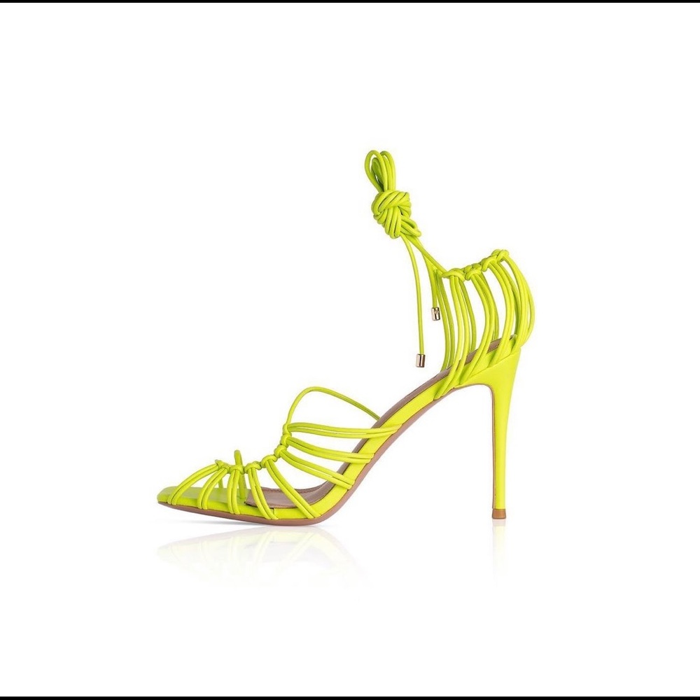 lime green strappy heels - size 39
